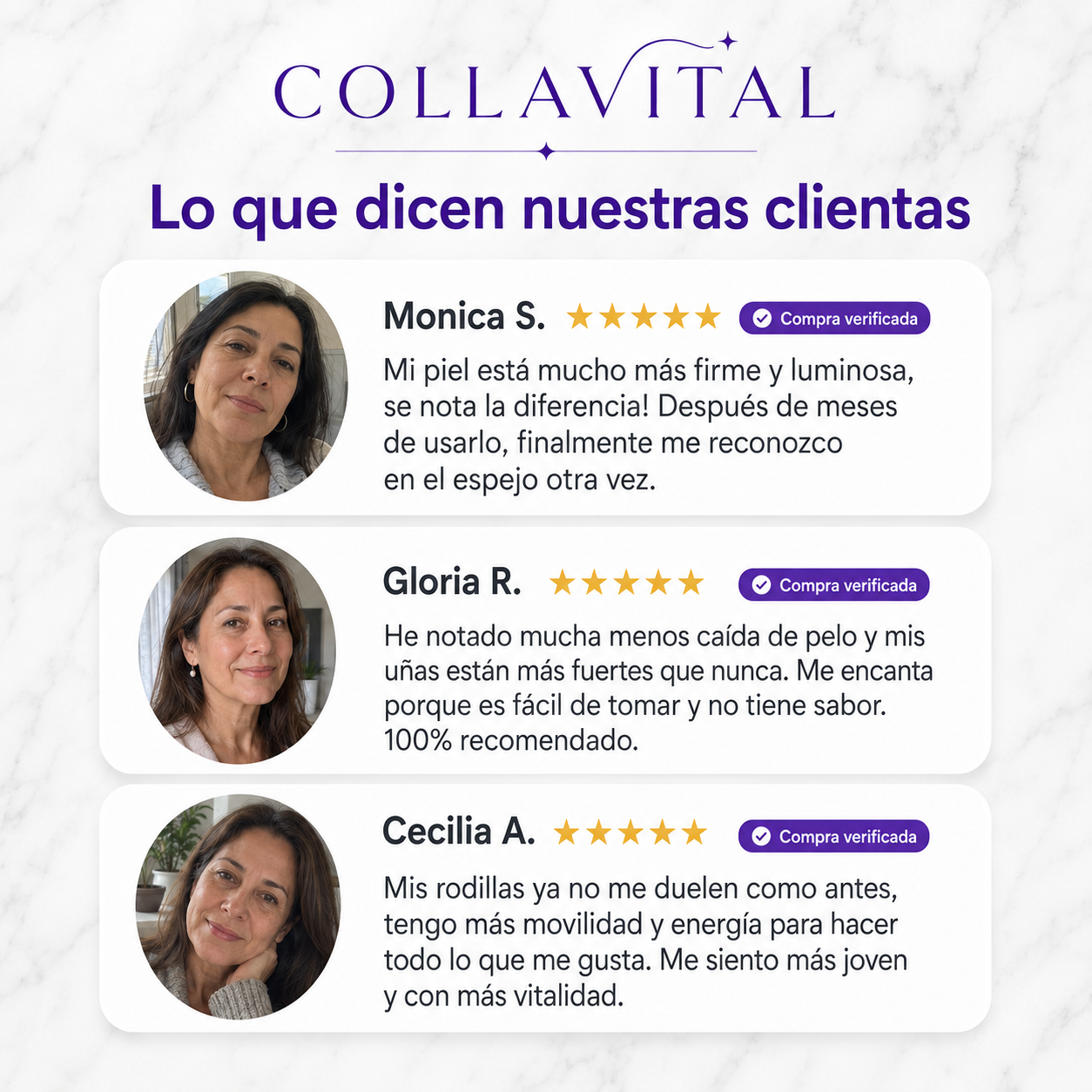 Testimonios de clientas COLLAVITAL