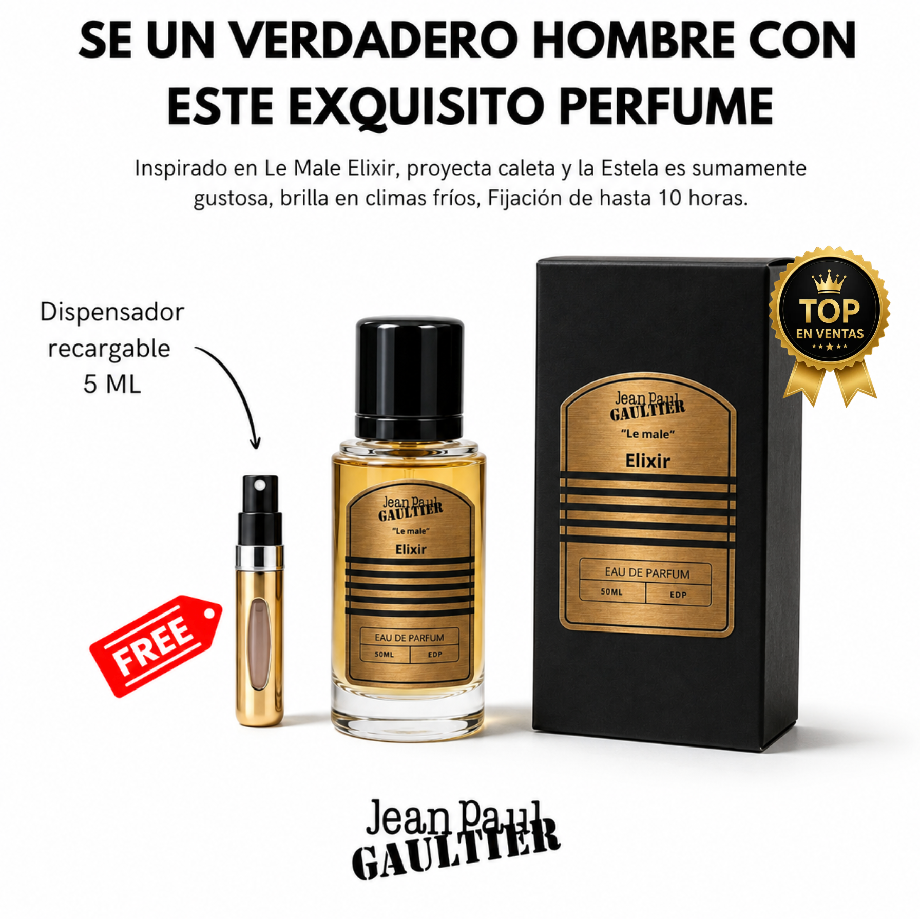 LE MALE ELIXIR EDP 50ML - Incluye dispensador 5 ML de regalo