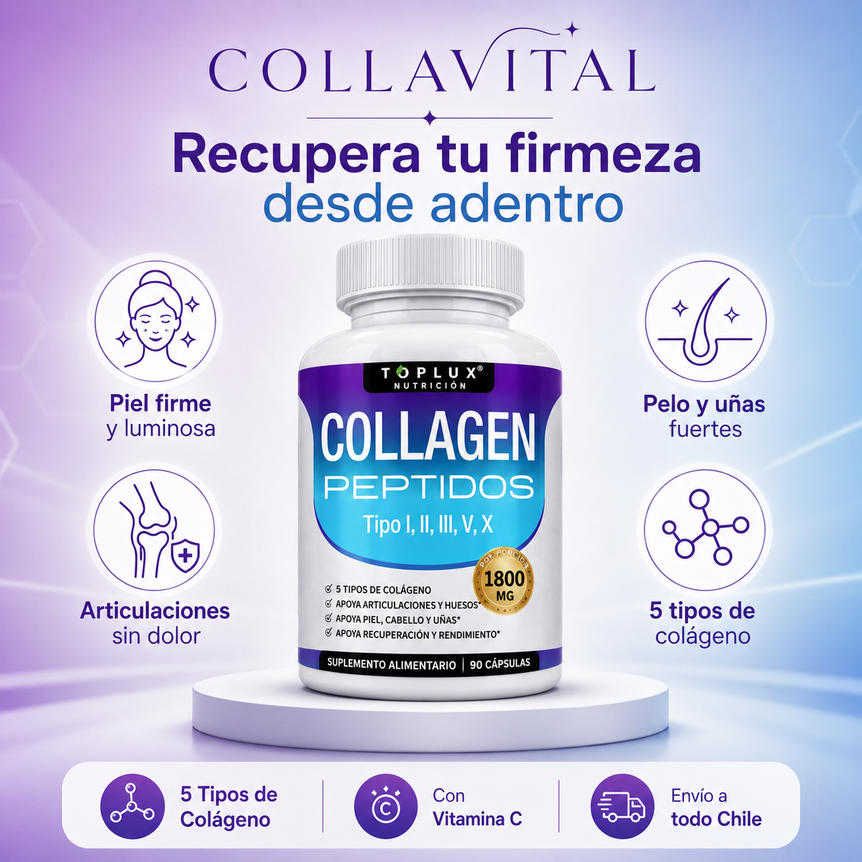 COLLAVITAL Multi Colágeno 5 en 1 - firmeza desde adentro