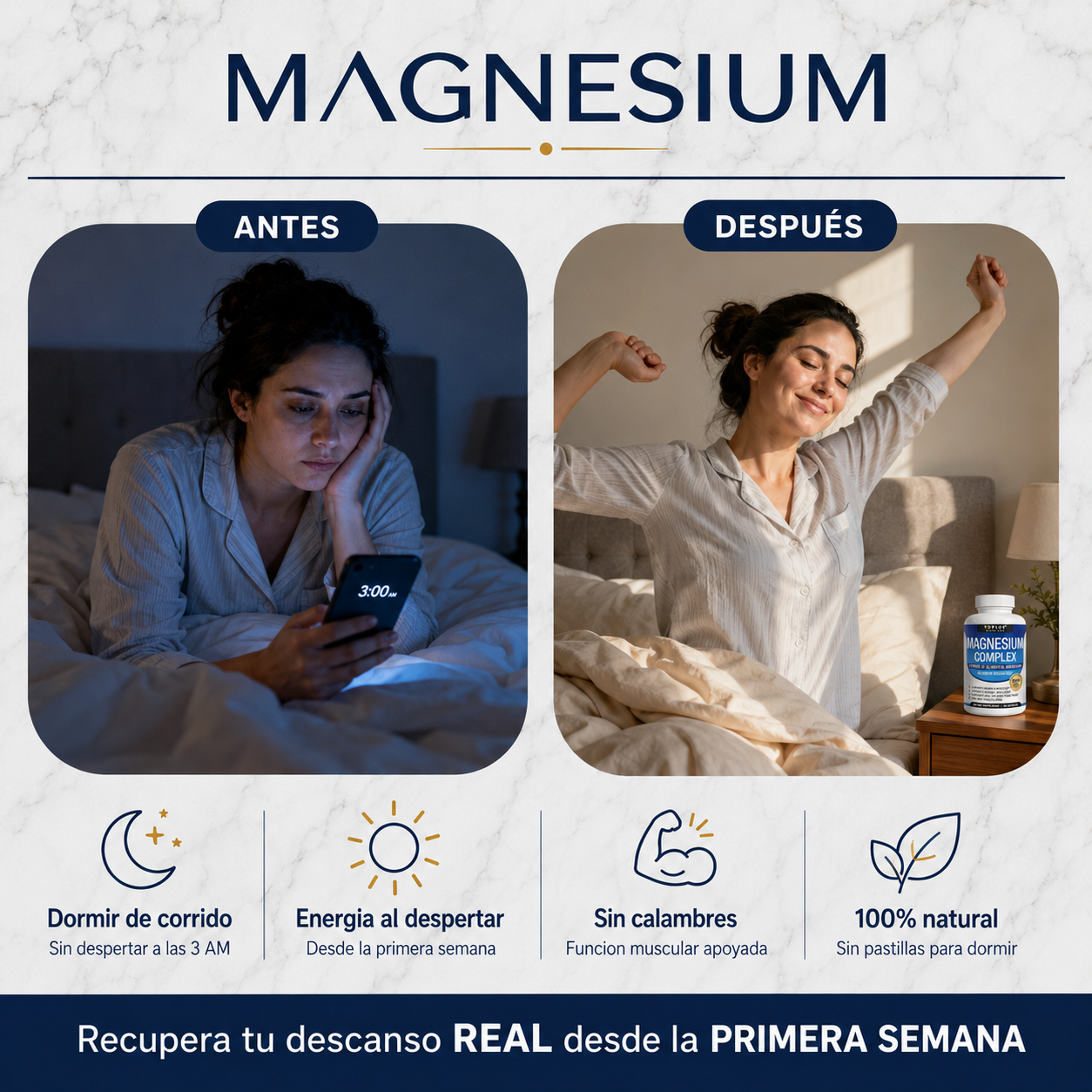 Antes y después con MAGNESIUM